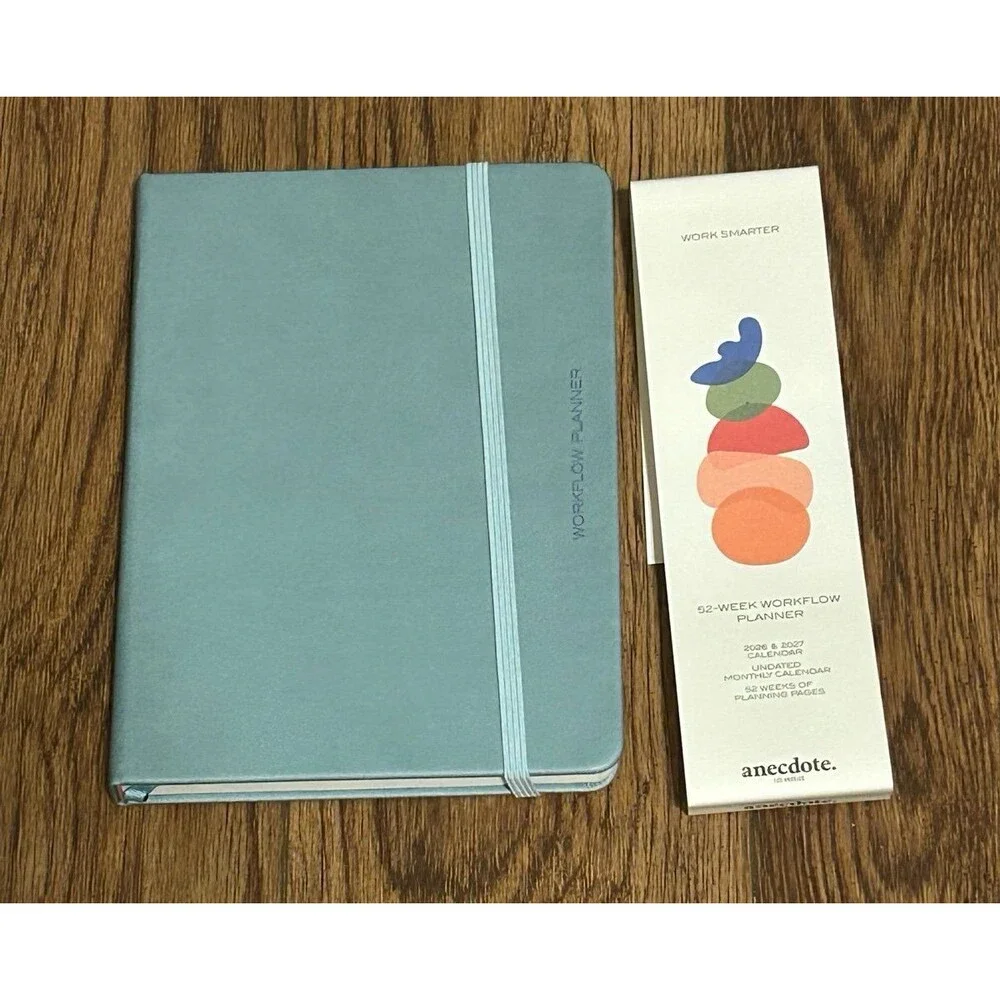 2026-2027 Weekly/Monthly Planner Vegan Leather Hardcover Dutch Blue Brand New